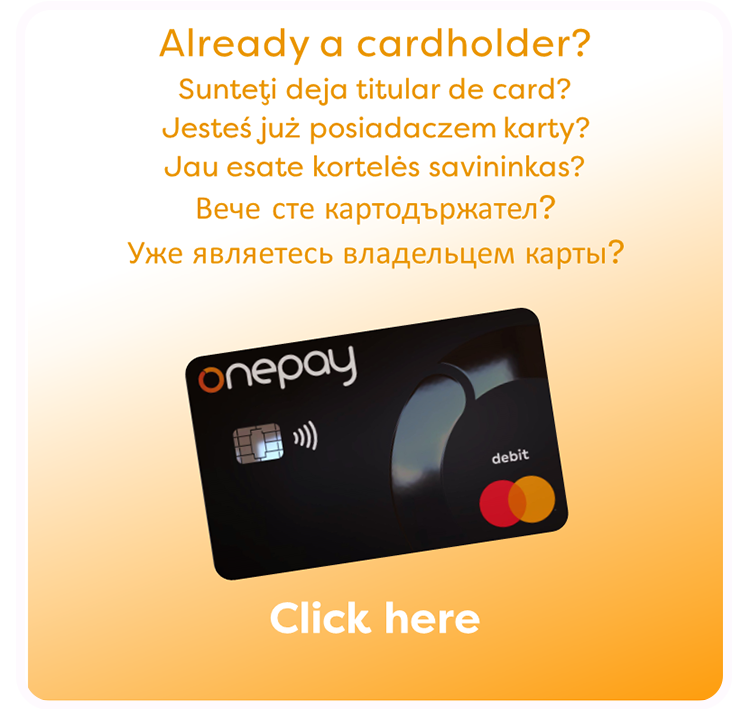 Button for existing cardholders to access their account